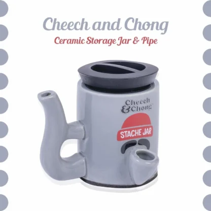 Cheech & Chong - Stash Jar Pipe 二合一陶瓷管與儲藏罐組合：圖片 2