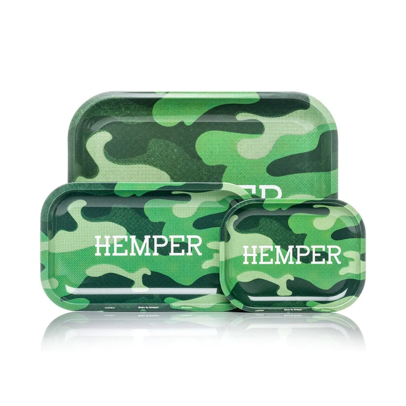 Hemper - Camouflage 綠色迷彩 金屬捲菸盤:圖片 2