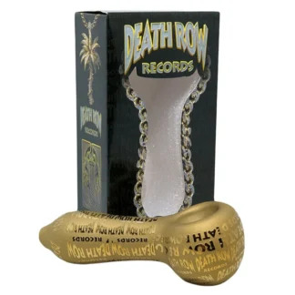 Death Row Records - Metallic Etched Spoon 金色雕刻 玻璃菸斗