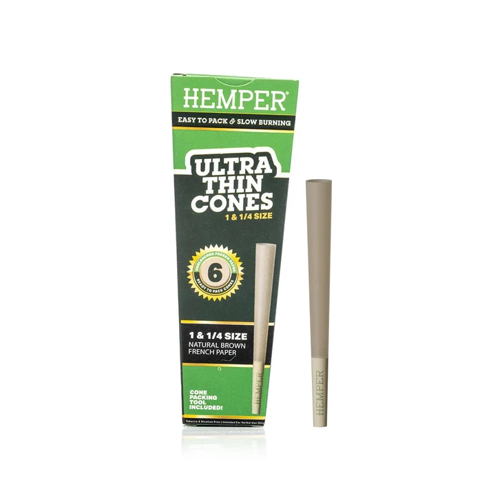 Hemper - Ultra-Thin 1¼ 經典棕色 預捲菸 6入:圖片 2