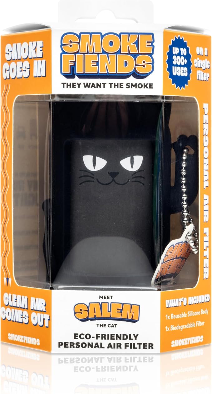 Smoke Fiends – Salem the Cat 黑貓款 隨身煙霧過濾器:圖片 2