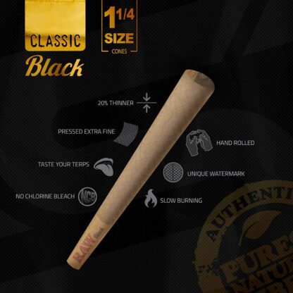 RAW - Black Classic Cone 1 1/4 預捲菸 6入：圖片 6