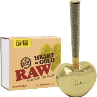 Raw - Glass Heart of Gold Cone Holder 玻璃純金之心 手捲菸濾嘴
