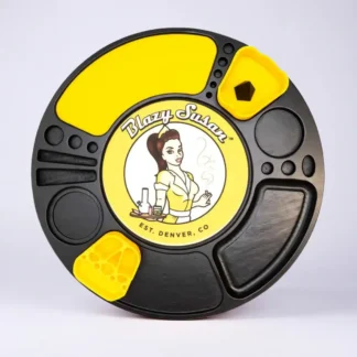 Blazy Susan - Spinning Rolling Tray 旋轉收納托盤套組-黃/黑配色