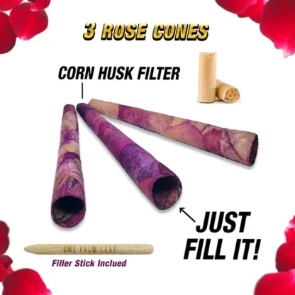Rose Plams - King Size 天然玫瑰花瓣 預捲菸 3入：圖片 5