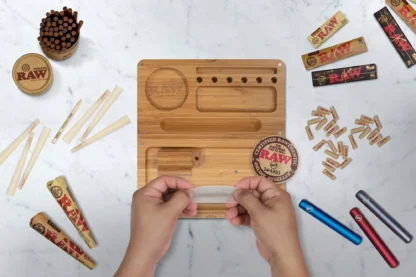 RAW - Bamboo Tray 竹製兩片式 捲菸盤：圖片 2