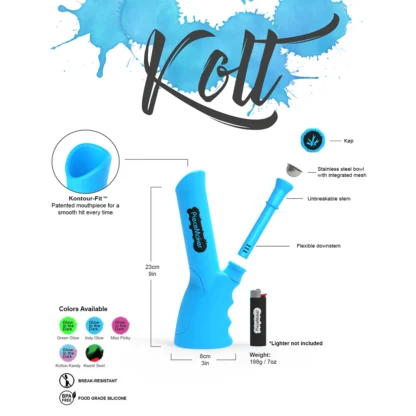PIECEMAKER - Kolt  矽膠水菸斗 23cm：圖片 7